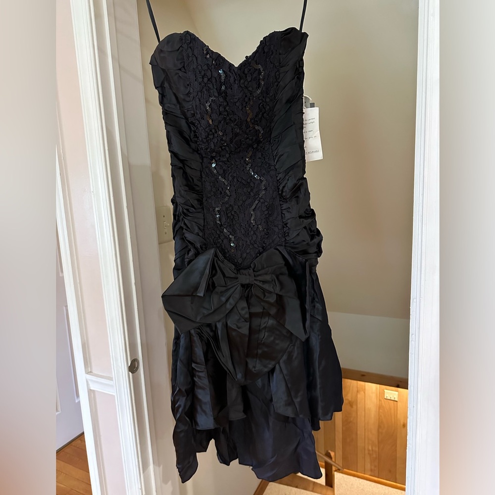 Vintage Black 80s 90s Party Dress Rob Hill Sz 13/14